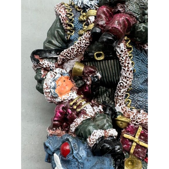 Hand-Painted Santa Claus Figurine Child & Gift Bag Holiday Decor Festive 10"READ - Picture 8 of 9